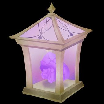 アメジスト鉱石が中で浮かんでいるランタン ランタン,灯り,鉱石,ファンタジー,魔法,小物,レトロ,飾り,原石,アメジストのイラスト素材
