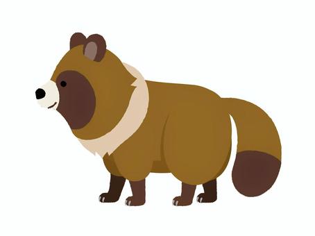 たぬき　横向き たぬき,尻尾,昔話,民話,ぶんぶくちゃがま,秋,野,山,里,変身のイラスト素材