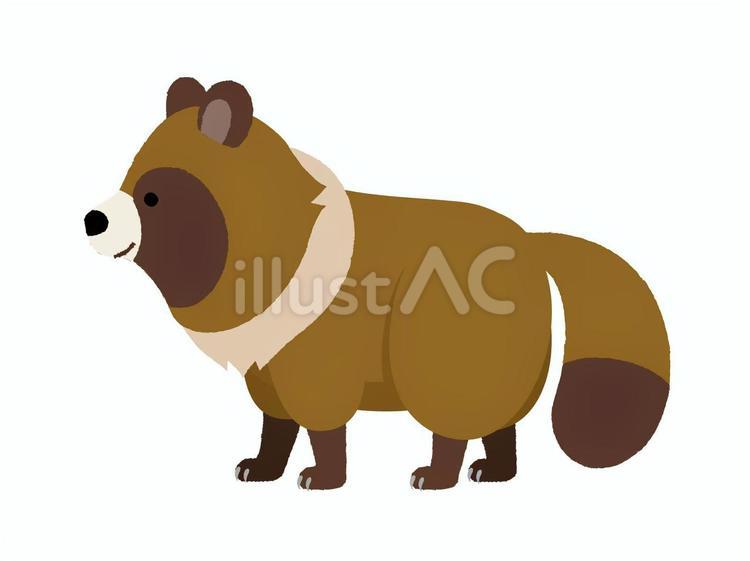 たぬき　横向き たぬき,尻尾,昔話のイラスト素材