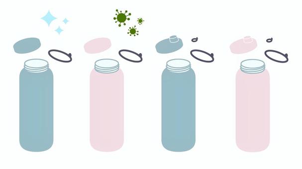 Illustration, water bottle, packing, health, 