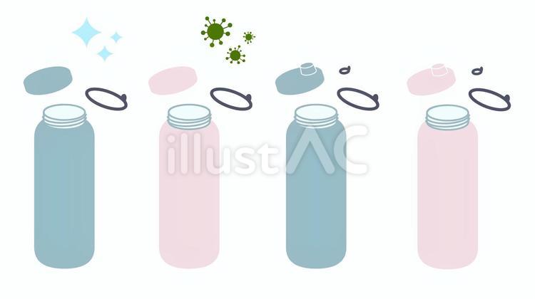 水筒 水筒,パッキン,衛生のイラスト素材