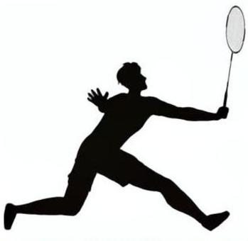 男子バドミントンシルエット バドミントン,シルエット,スポーツ,競技,男,ラケット,黒,影,かっこいい,さわやかのイラスト素材