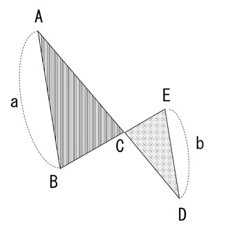 二つの相似の三角形 算数,図形,テスト,中学受験,相似,三角形,小学生のイラスト素材