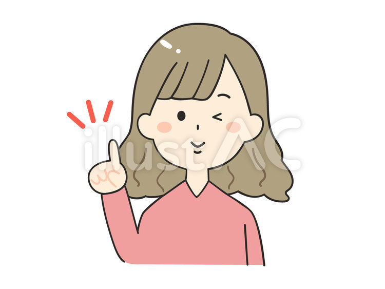 指差しポーズのロングヘアの女性 指差し,女性,ポイントのイラスト素材