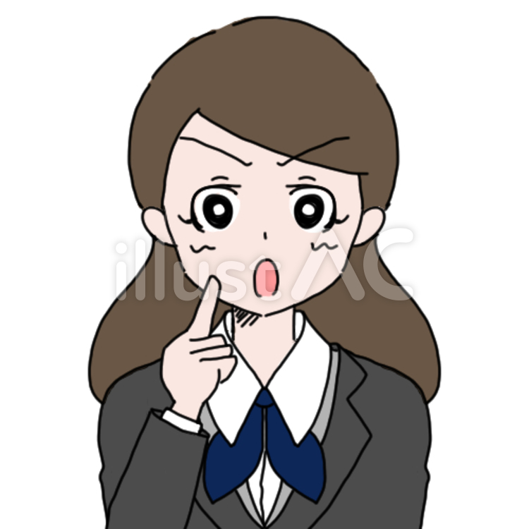 冬服事務の女性（注意） 注意する,注目,注意のイラスト素材