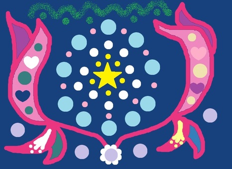 心の花 花,心の中,星,マル,花束,気持ち,希望のイラスト素材