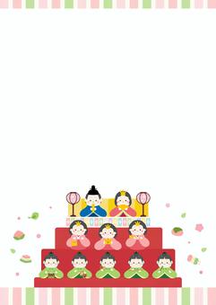 ひなまつりの雛人形のフレーム ひな人形,ひなまつり,春,ひな祭り,背景,フレーム,花,おひなさま,3月,お雛様のイラスト素材