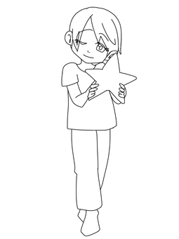 乙女座をモチーフにした男の子 星座,乙女座,モチーフ,男の子,塗り絵のイラスト素材