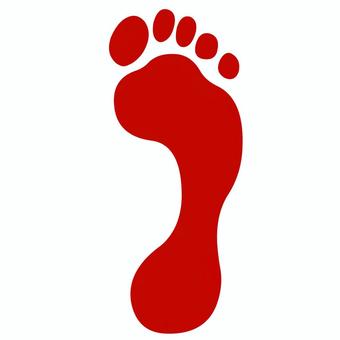 足跡（赤） 足跡,足,裸足,痕跡,赤,血,血痕,証拠のイラスト素材