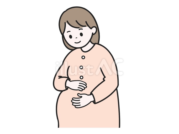 妊娠中の女性 妊娠,妊婦,マタニティのイラスト素材