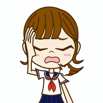 あくびをする 女子生徒 夏服イラスト No 2242 無料イラストなら イラストac