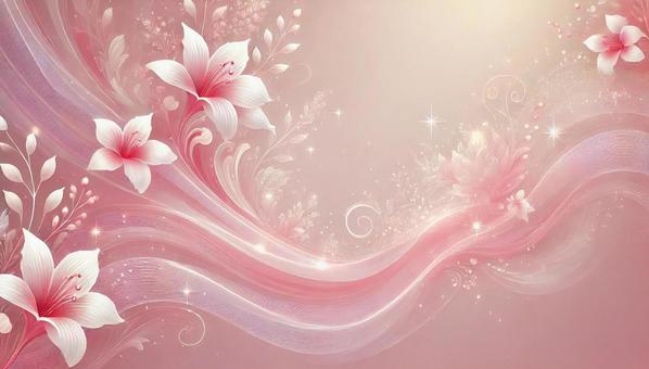 ピンクの花とリボンの背景 ピンクの花とリボンの背景 リボン,キラキラ,花のイラスト素材