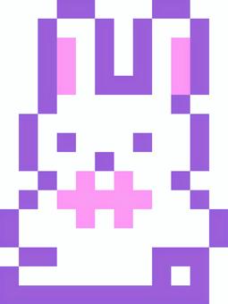 ドット絵のうさぎのぬいぐるみ ぬいぐるみ,うさぎ,リボン,ゆめかわいい,かわいい,ポップ,ファンシー,メルヘン,パステルカラー,ドット絵のイラスト素材