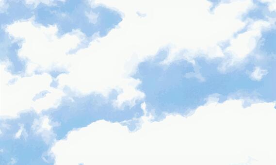 空水彩 空,雲,浮かぶ,見上げる,自然,上空,高い,風景,ふんわり,水彩のイラスト素材