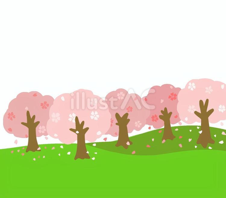 桜並木 桜,桜並木,ピンクのイラスト素材