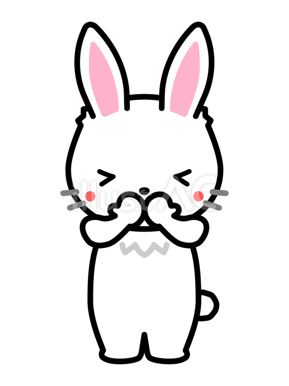 口を塞ぐうさぎ うさぎ,ウサギ,兎のイラスト素材