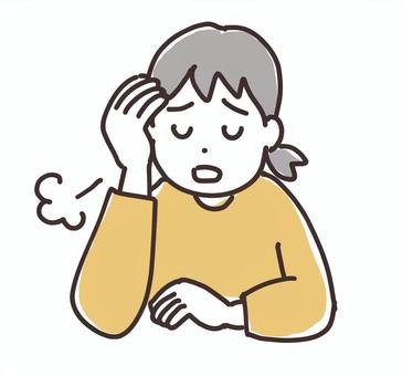 頭を抱えて落ち込む女性 女性,ショック,人物,青ざめる,ダメージ,失敗,主婦,奥さん,信じられない,詰んだのイラスト素材