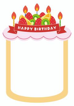 お誕生日メッセージフレーム 誕生日,おめでとう,お祝い,ケーキ,ハッピーバースデイ,メッセージ,フレームのイラスト素材