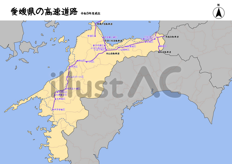 愛媛県 愛媛 高速道路 道路イラスト No 無料イラストなら イラストac
