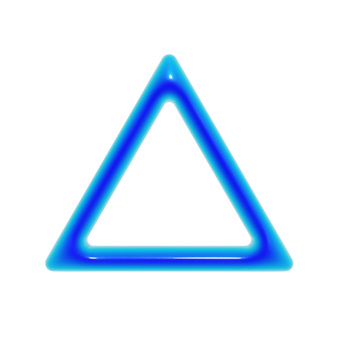 ぷっくりした青い三角形の3Dフレーム 三角形,フレーム,3d,立体,マーク,アイコン,可愛い,フェミニン,枠,キュートのイラスト素材