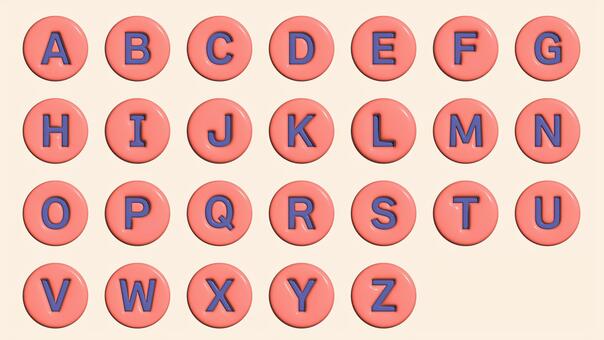 Illustration, plump, alphabet, button, 