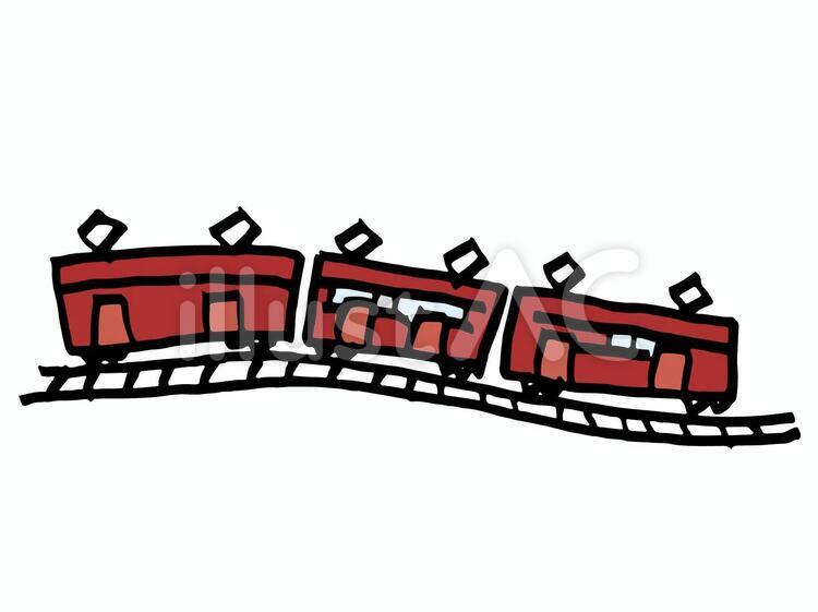 電車 でんしゃ,線路,交通のイラスト素材