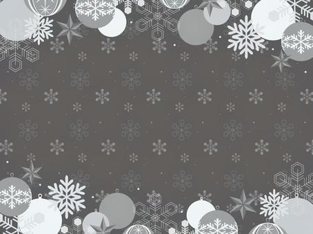 クリスマスに使えるフレーム背景20 クリスマス,メリークリスマス,xmas,オーナメント,飾り,雪,雪の結晶,結晶,冬,灰色のイラスト素材