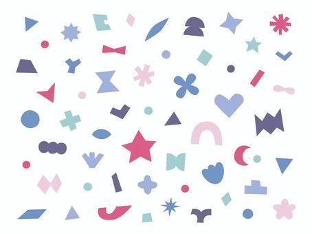 抽象図形 シェイプセット3 形,図形,シェイプ,デザイン,多角形,ベクター,星,十字,円,半円のイラスト素材