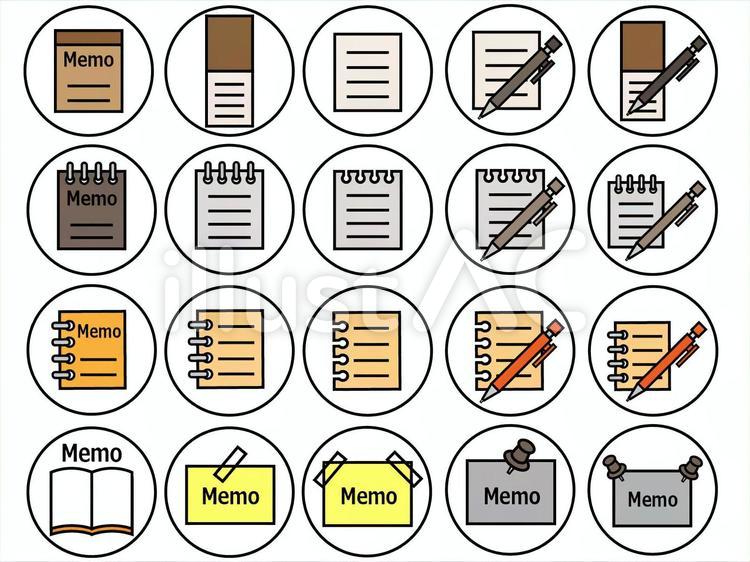 メモ メモ,メモ帳,文具のイラスト素材