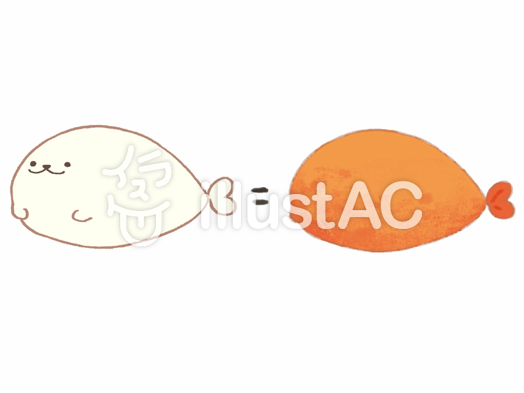 エビフライとあざらし あざらし,エビフライ,似てるのイラスト素材