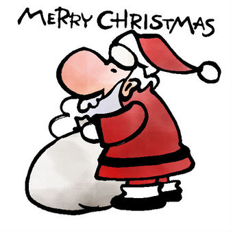 Santa Claus, merry, postcard, card, JPG and PNG