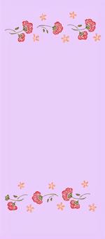 一筆箋　あかいお花2 花,植物,刺繍,手紙,カード,一筆箋のイラスト素材