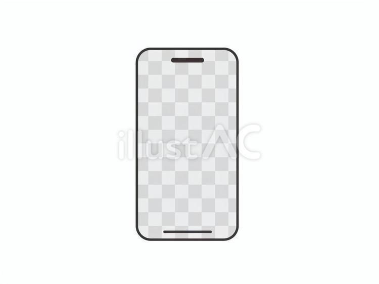 《中央透過・罫線のみ》スマホモックアップ グラデーション,スマホ,スマートフォンのイラスト素材