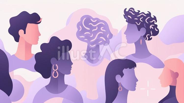 大規模言語コンセプトイラスト 脳,知恵,テクノロジーのイラスト素材