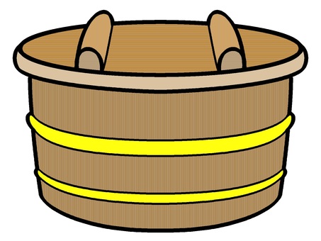 おひつのアイコン『黄』 おひつ,ごはん,保存,調理,道具,木製,モチーフ,カラー,日用品,生活のイラスト素材