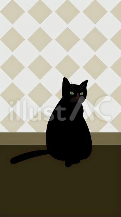 くろねこの休日 黒猫,モダン,シンプルのイラスト素材