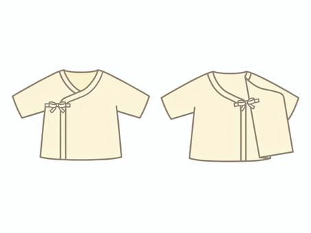 ベビー服 短肌着 セット 服,衣類,赤ちゃん,ベビー,黄色,ベクター,シンプル,肌着,無地,ベビー服のイラスト素材