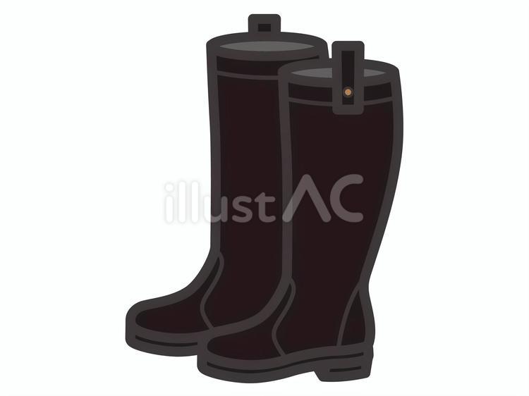 ロングブーツ(太・プルタグ付)01 ロングブーツ(太・プルタグ付)01 ロングブーツ,ブーツ,プルストラップのイラスト素材