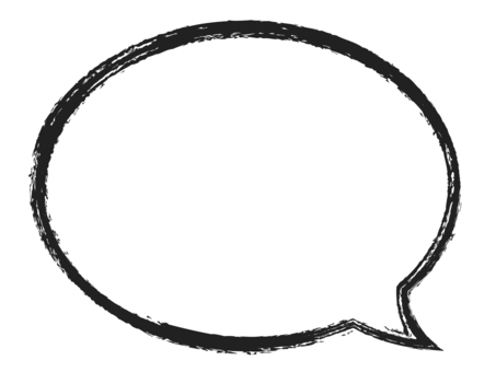 Brush handwritten speech bubble frame: black, , JPG and PNG