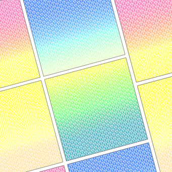 コマ割り　　 コマ割り,漫画,五角形,パターン,模様,幾何学,背景,カラフル,グラデのイラスト素材