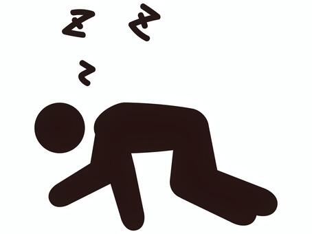 A sleeping person, sleep, people, stick figures, JPG, PNG and AI