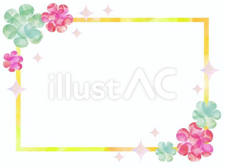 花とキラキラフレーム大 花,キラキラ,赤のイラスト素材