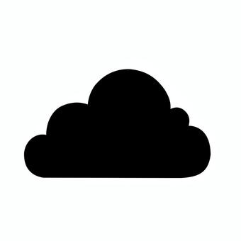 シンプルなシルエット曇りマーク 雲,くもり,マーク,曇りマーク,シルエット,黒,シンプルのイラスト素材