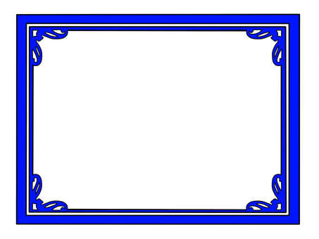 Illustration, blue, frame, photo frame, 