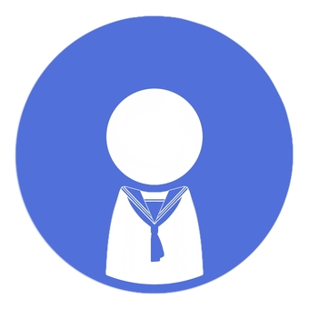 セーラー服　アイコン セーラー,アイコン,sns,丸,制服,青のイラスト素材