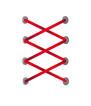 レースアップ_赤 赤,リボン,編み上げ,レースアップ,部品,デコ,洋服,シンプル,かわいい,ゆるいのイラスト素材