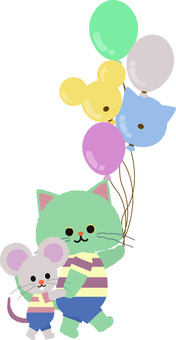 ねことねずみ ねことねずみ ねこ,ネコ,ねずみのイラスト素材