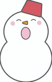 笑っているゆきだるまのイラスト 笑っているゆきだるまのイラスト 雪だるま,冬,雪,ゆきだるま,表情,にこにこ,やっほー,おーい,嬉しい,幸せのイラスト素材