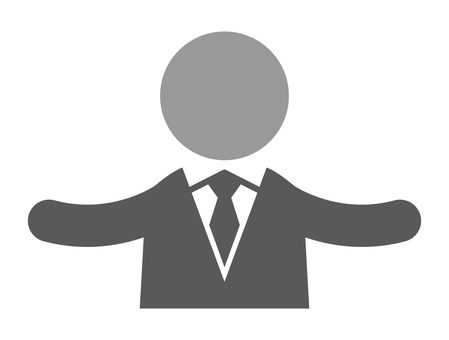 両手を広げるネクタイの人 人物,アイコン,ビジネス,スーツ,ネクタイ,両手,広げるのイラスト素材