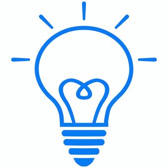 電球アイコン 青 電球,アイコン,灯り,電気,光,明かり,光源,照明,ひらめき,アイデアのイラスト素材